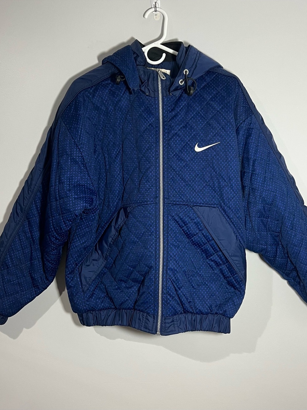 Vintage Nike White Tag Blue Full Zip Long Sleeve Puffer Coat Women’s Size Large